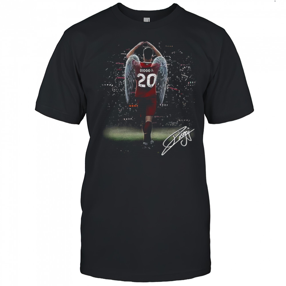 Diogo Jota angel love hand sign LiverPool FC 2025 signature shirt