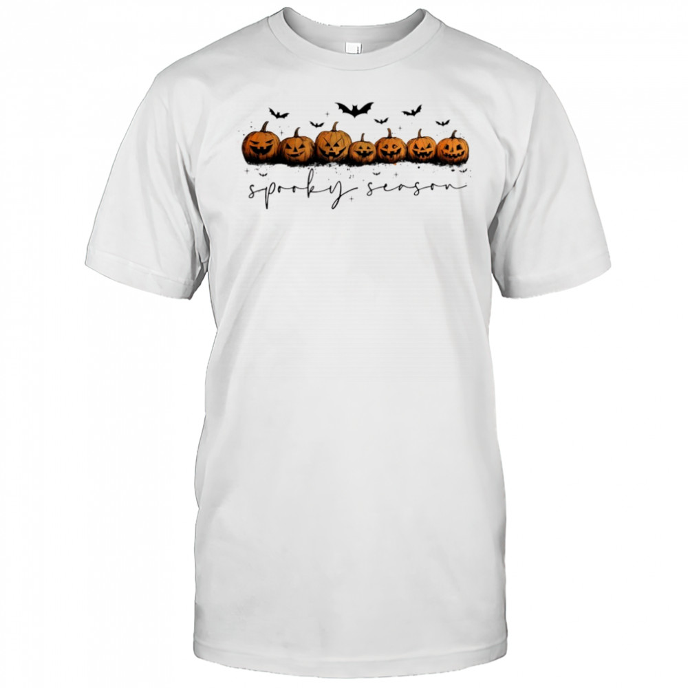 Fall pumpkin bat spooky season Happy Halloween shirt