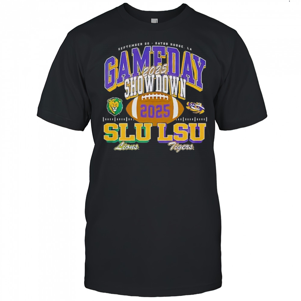 Gameday Showdown Southeastern Louisiana and LSU Tigers football 2025 shirt
