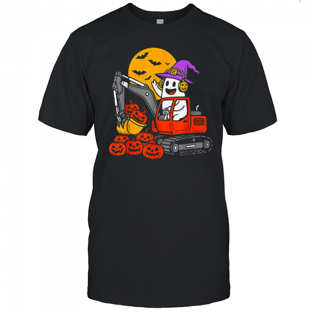 Ghost Excavator Construction Halloween shirt