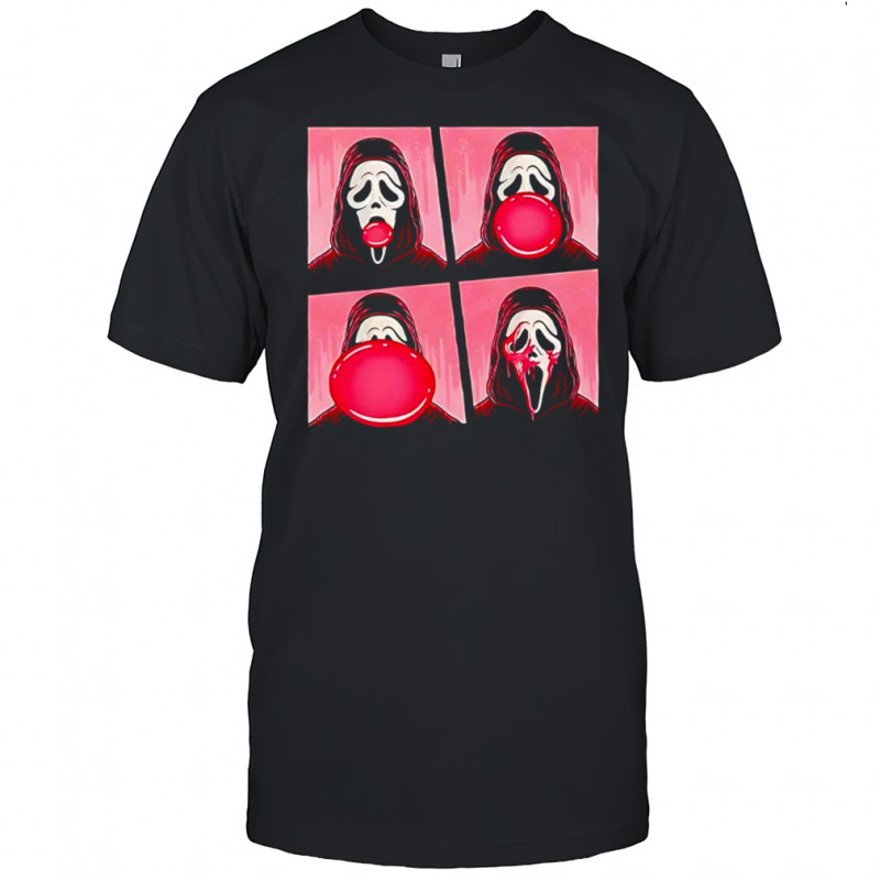 Ghostface Bubble Pink Gum Halloween shirt