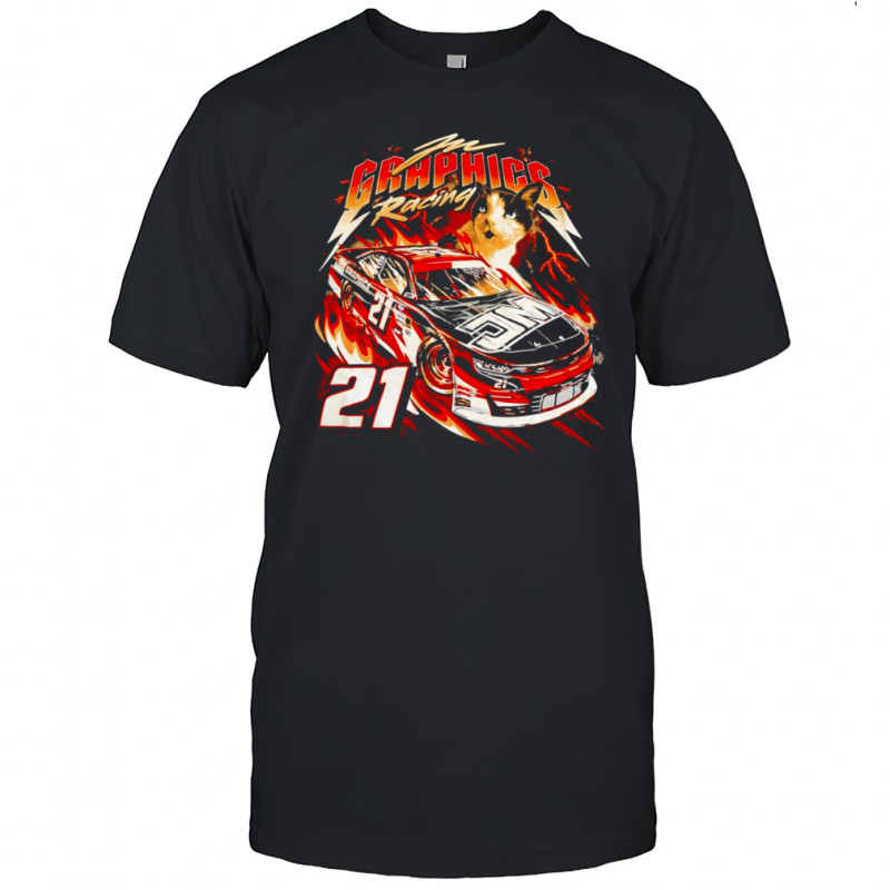 Graphic racing cat shirt