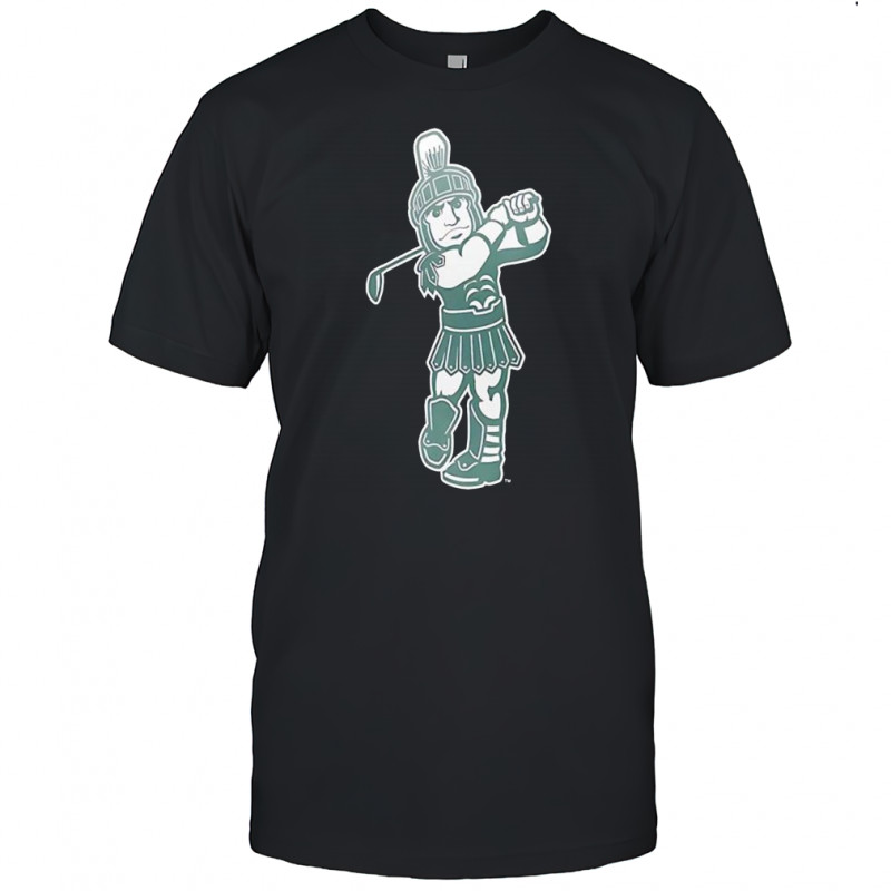 Green Michigan State Spartans golf Sparty sport mascot shirt