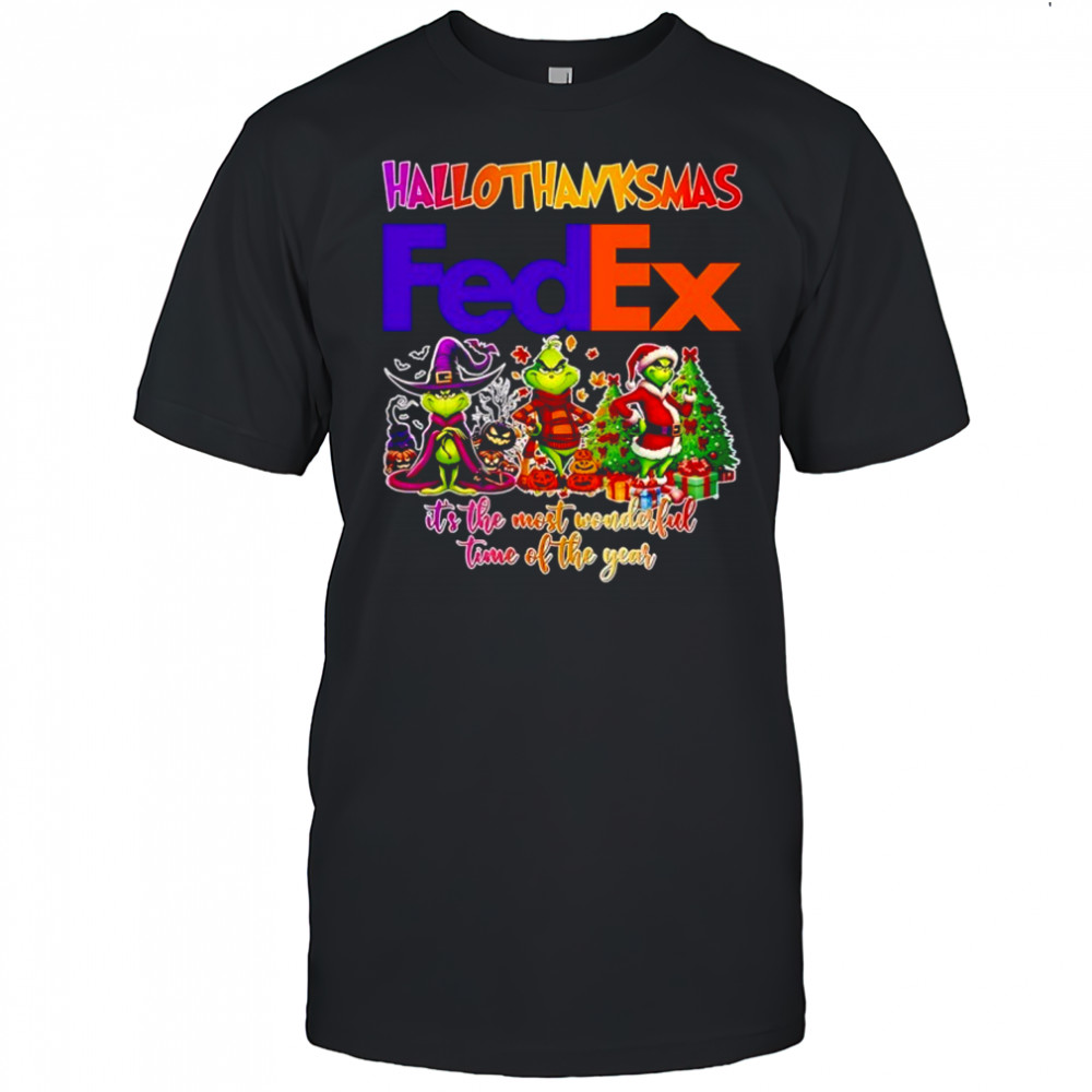 Grinch Hallothanksmas FedEx it’s the most wonderful time of the year shirt