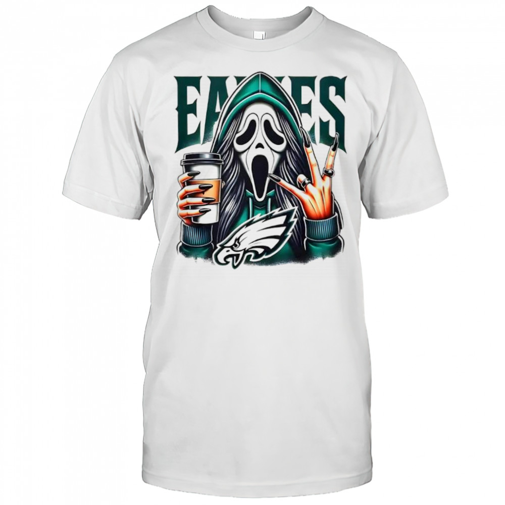 Halloween Philadelphia Eagles scream mask shirt