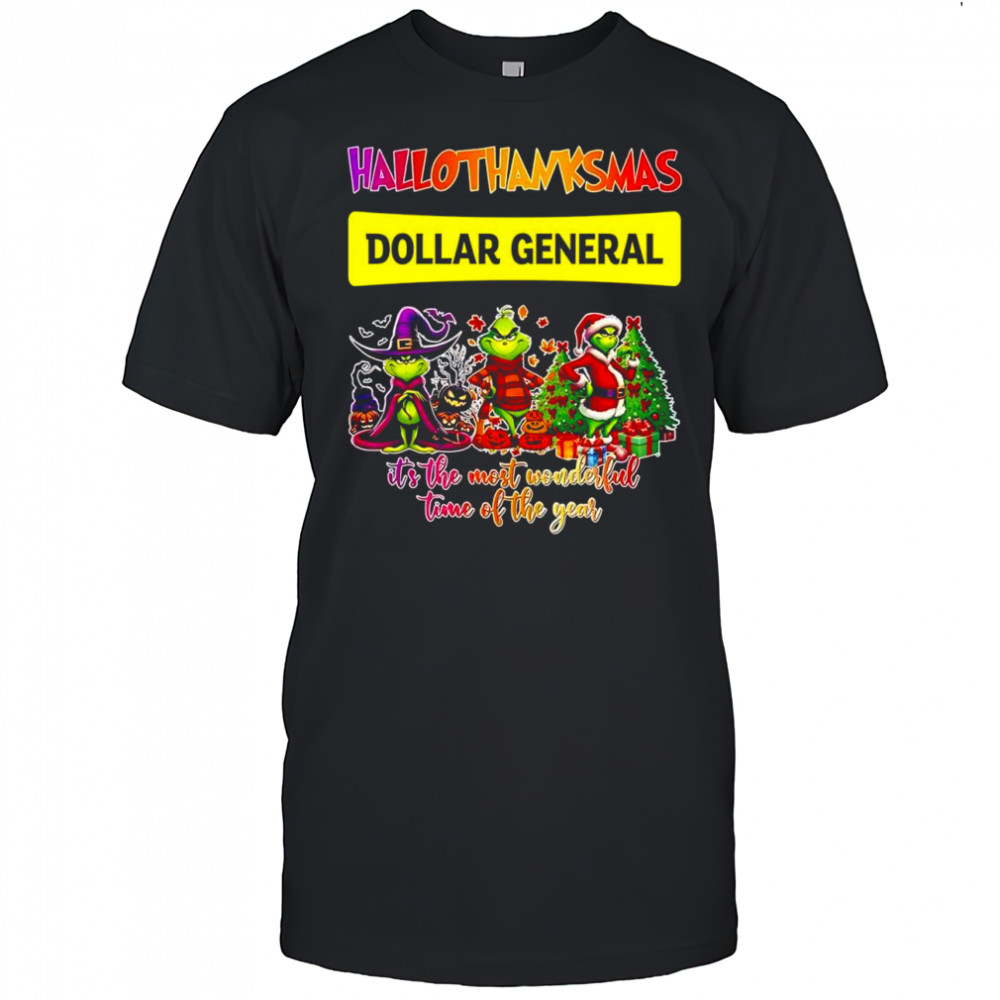 Happy Hallothanksmas Dollar General x Grinch it’s the most wonderful time of the year shirt