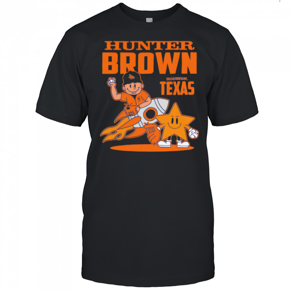 Hunter Brown Houston Texas summer cartoon baseball shirt