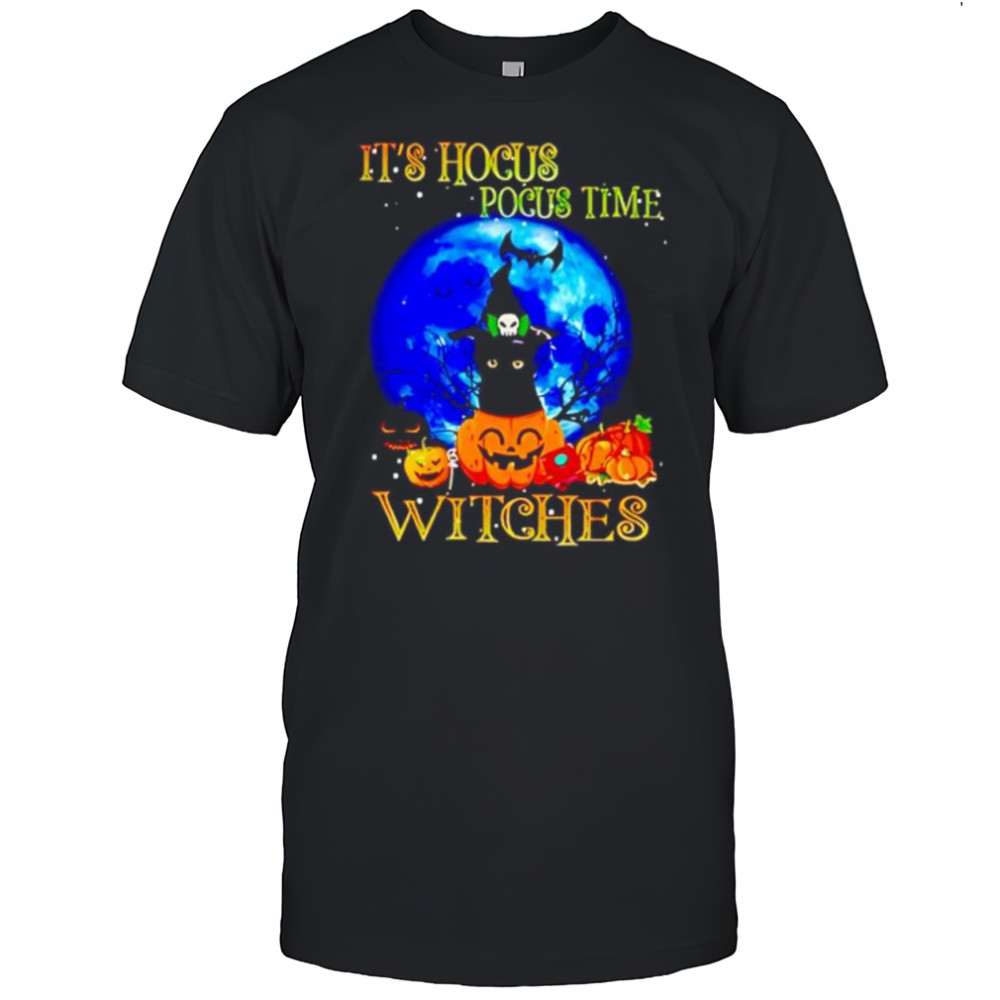 Its Hocus Pocus Time Witches Black Cat Halloween shirt