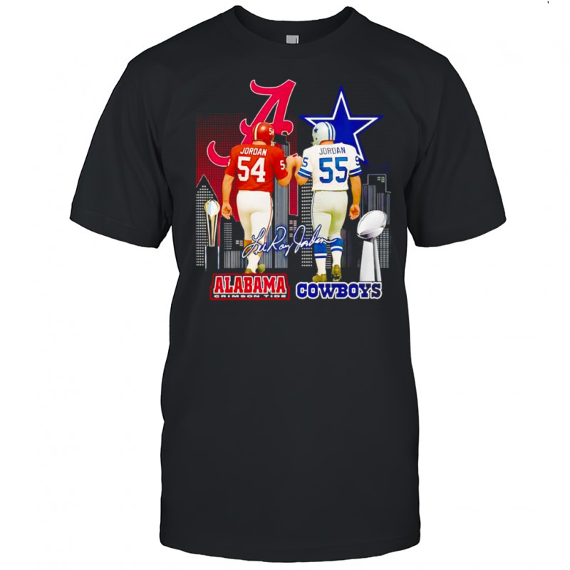 Jordan Alabama Crimson Tide and Dallas Cowboys skyline shirt