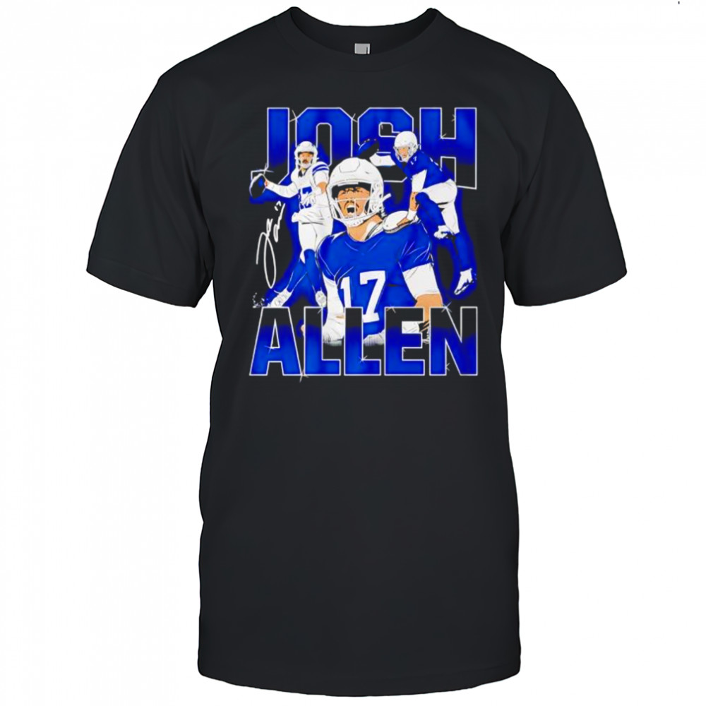 Josh Allen 17 Football Player Sports Cartoon shirt