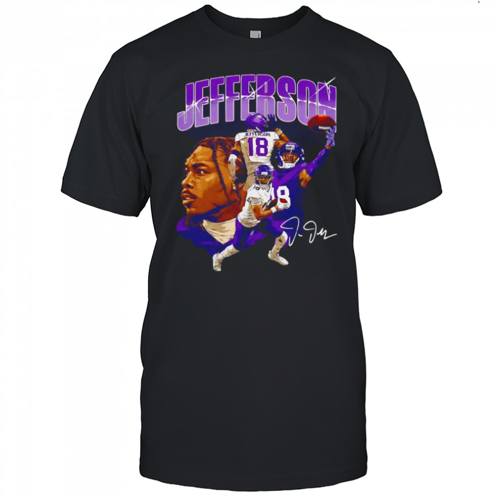 Justin Jefferson Minnesota Viking NFL player gollage signature shirt