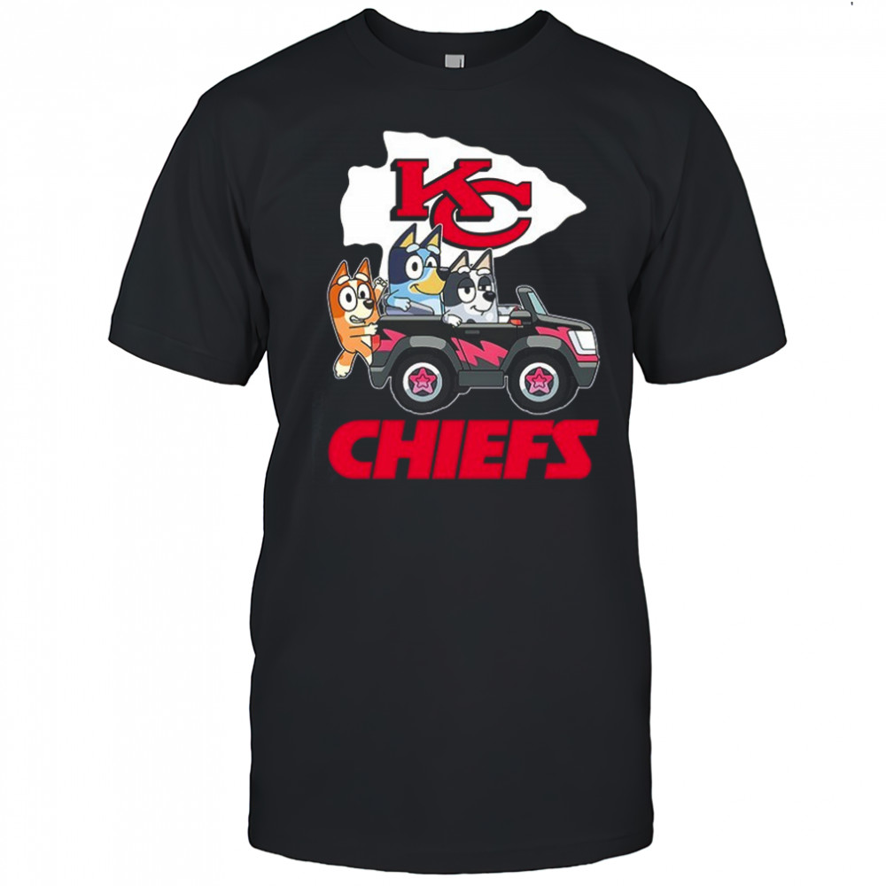 Kansas City Chiefs Bluey Bandit Heeler Chilli Heeler Aunt Trixie Heeler shirt