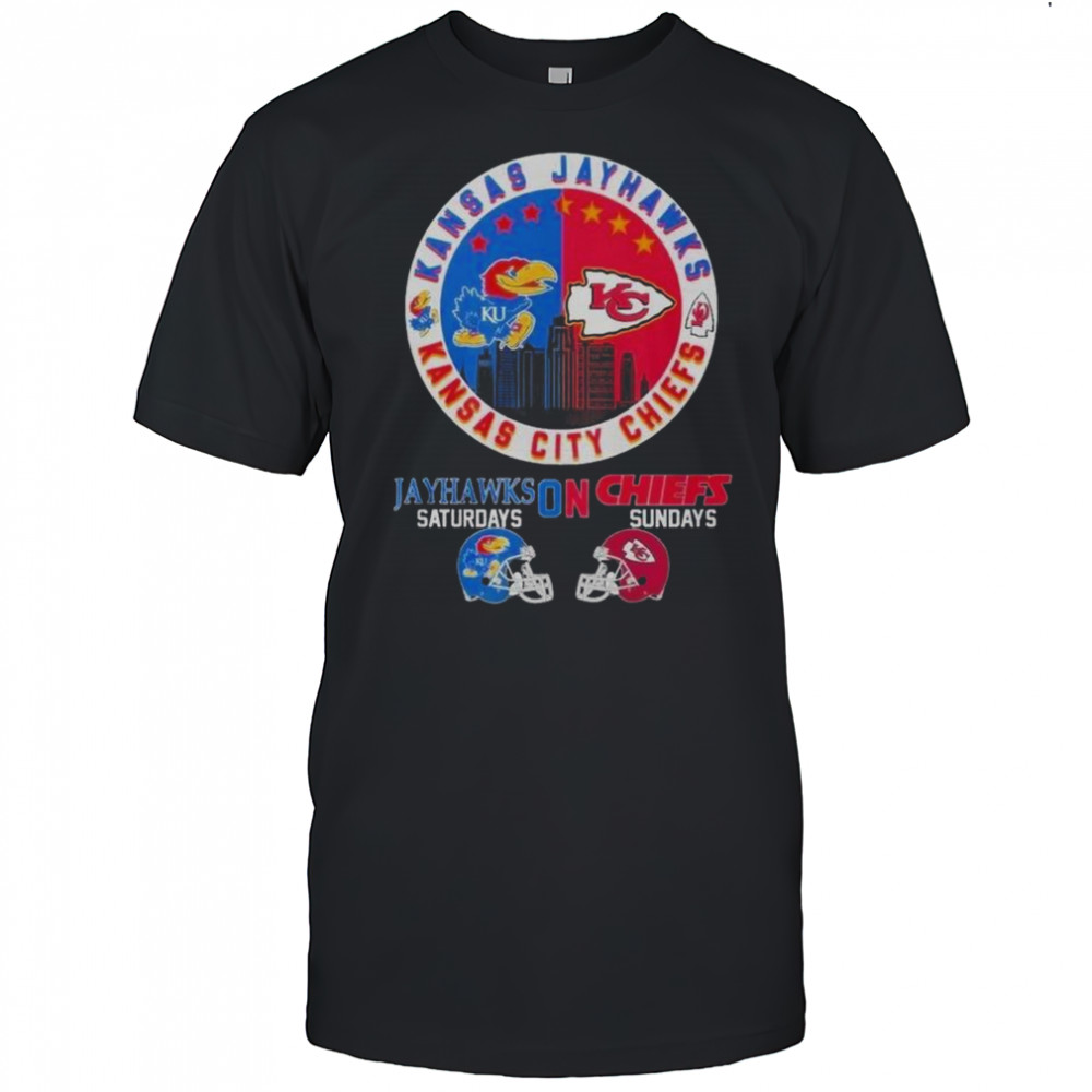 Kansas Jayhawks Saturdays Kansas City Chiefs On Sundays 2025 Forever NFL T-Shirt