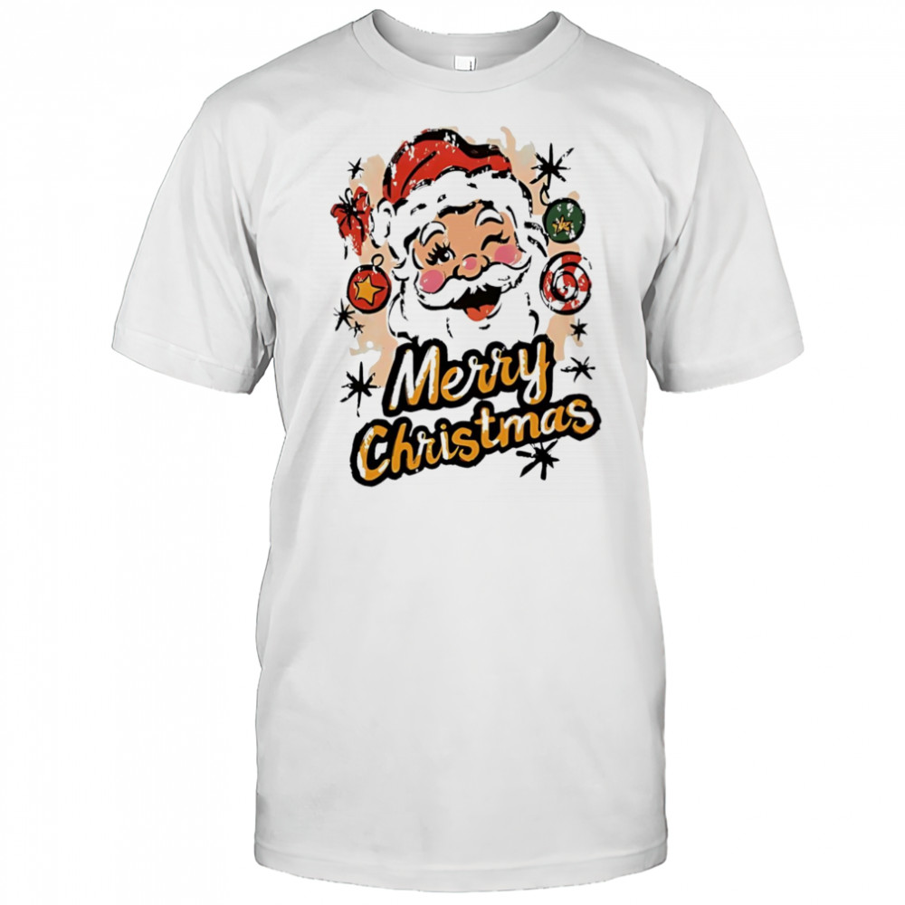 Merry Christmas Santa Wink funny shirt
