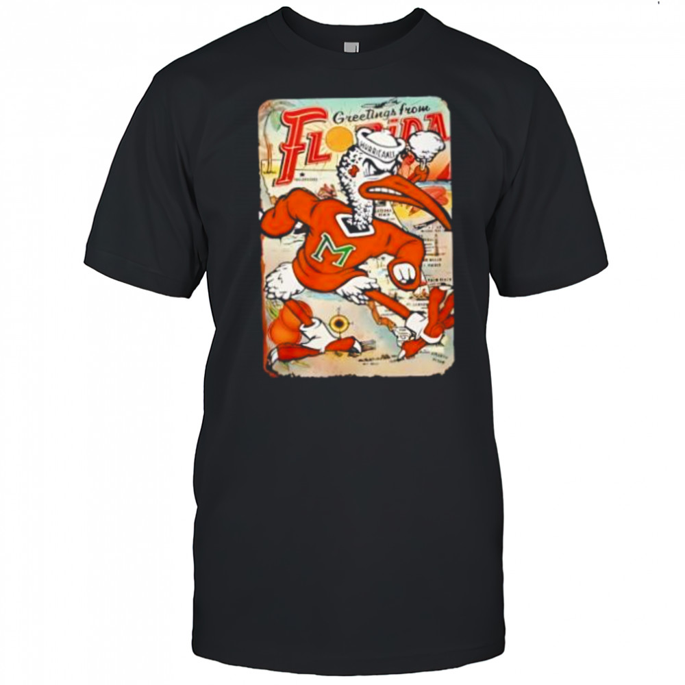Miami Hurricanes Vintage Ibis Mascot Florida Map 2025 shirt