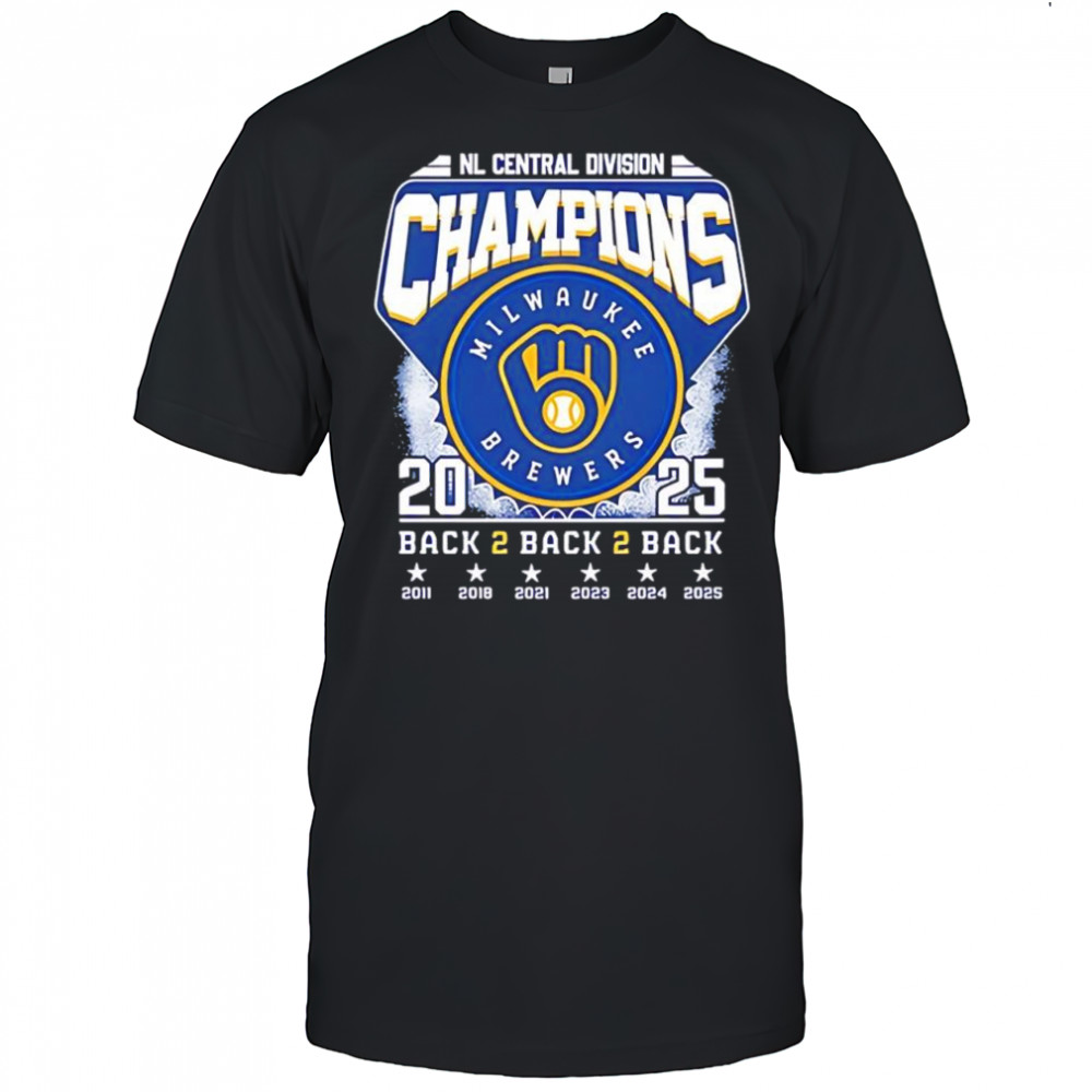 Milwaukee Brewers 2025 NL Central Division Champions back 2 back 2 back shirt