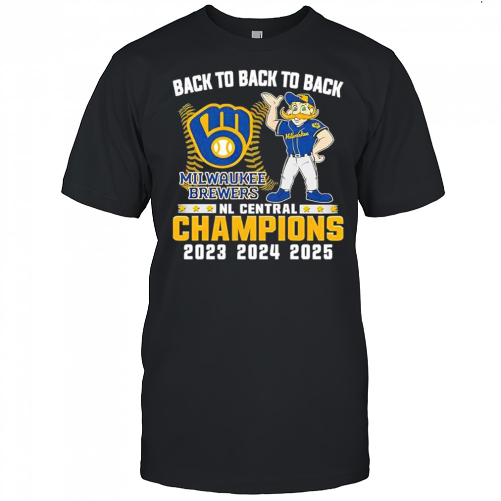 Milwaukee Brewers Mascot NL Central Central Division Champions Back To Back To Back shirt