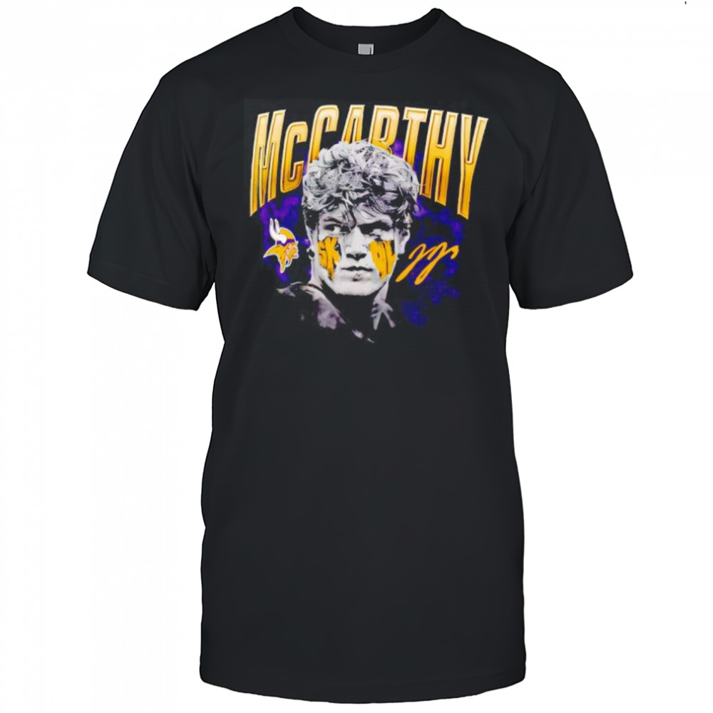 Minnesota Vikings JJ McCarthy Player signature graphic shirt