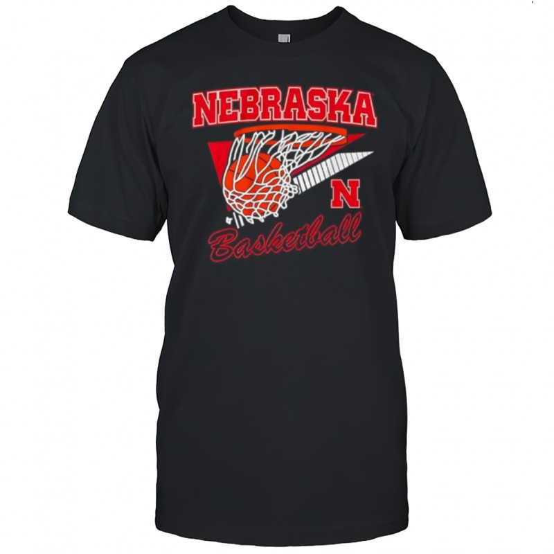 Nebraska Basketball athletic distressed logo graphic shirt