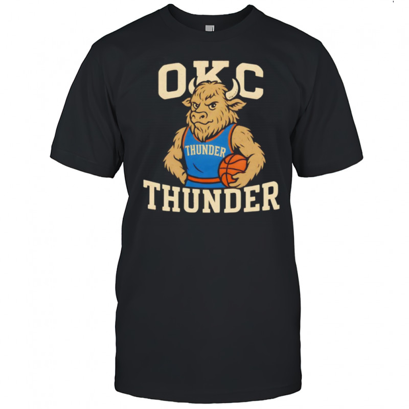 Okc Thunder mascot retro shirt