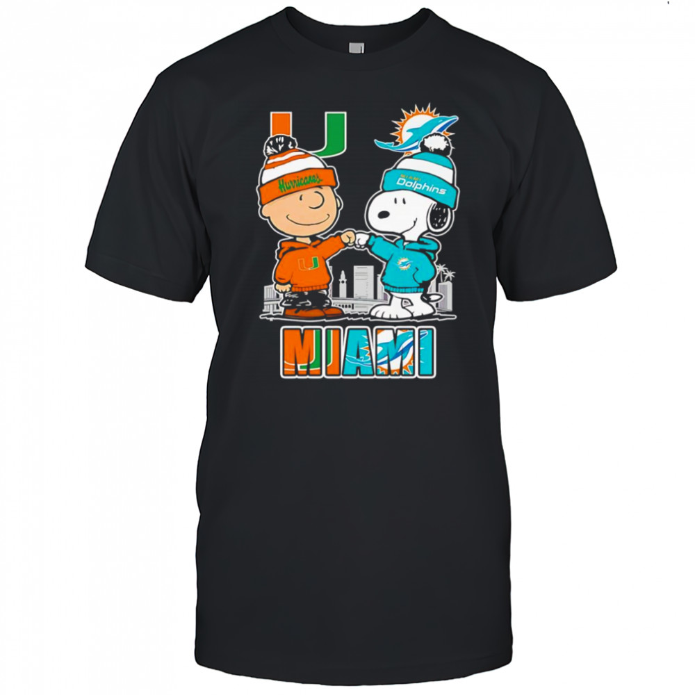 Peanuts Charlie Brown and Snoopy Miami sports shirt