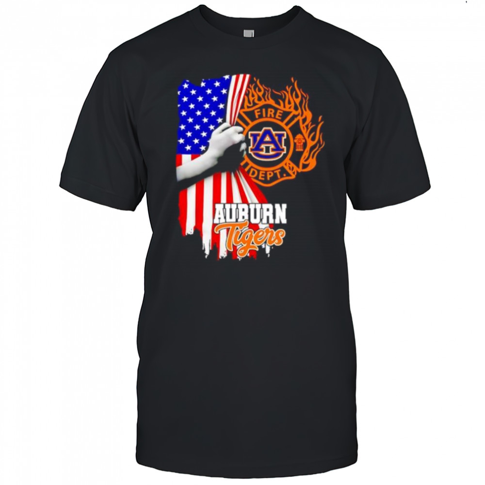 Personalized Auburn Tigers Fire Dept American Flag shirt