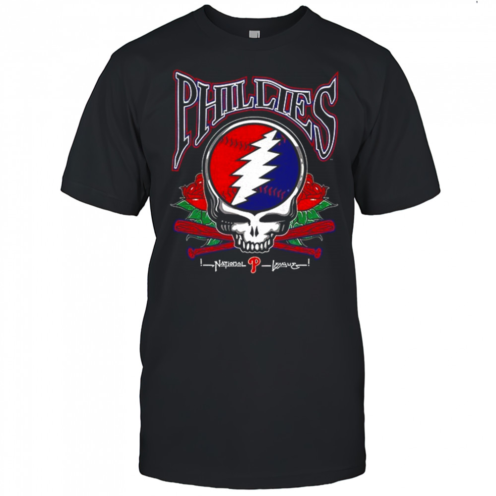 Philadelphia Phillies National League Grateful Dead rose shirt