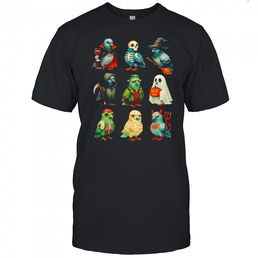 Pigeon Bird Spooky Witch Boo Zombie Halloween shirt