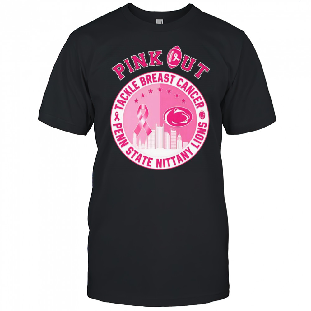 Pink out tackle Breast Cancer Penn State Nittany Lions shirt