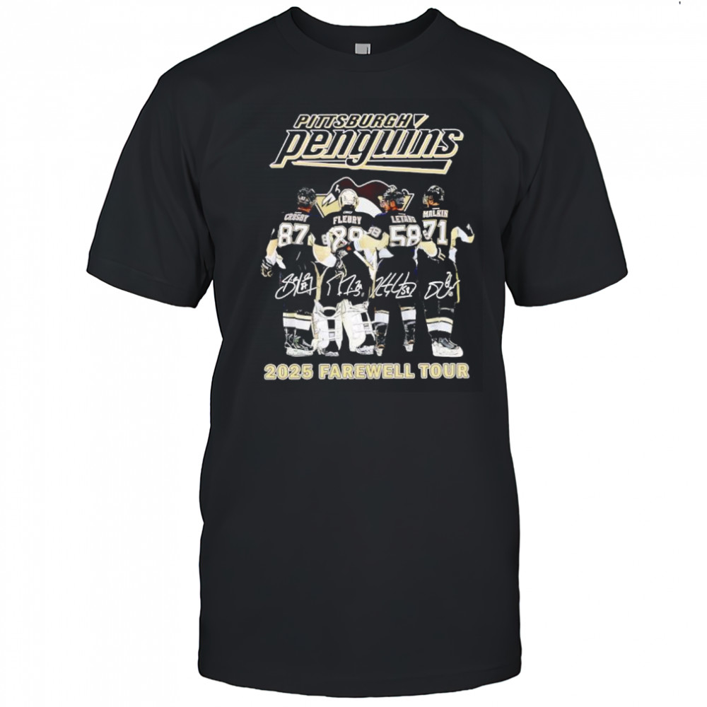 Pittsburgh Penguins hockey 2025 farewell tour signatures shirt
