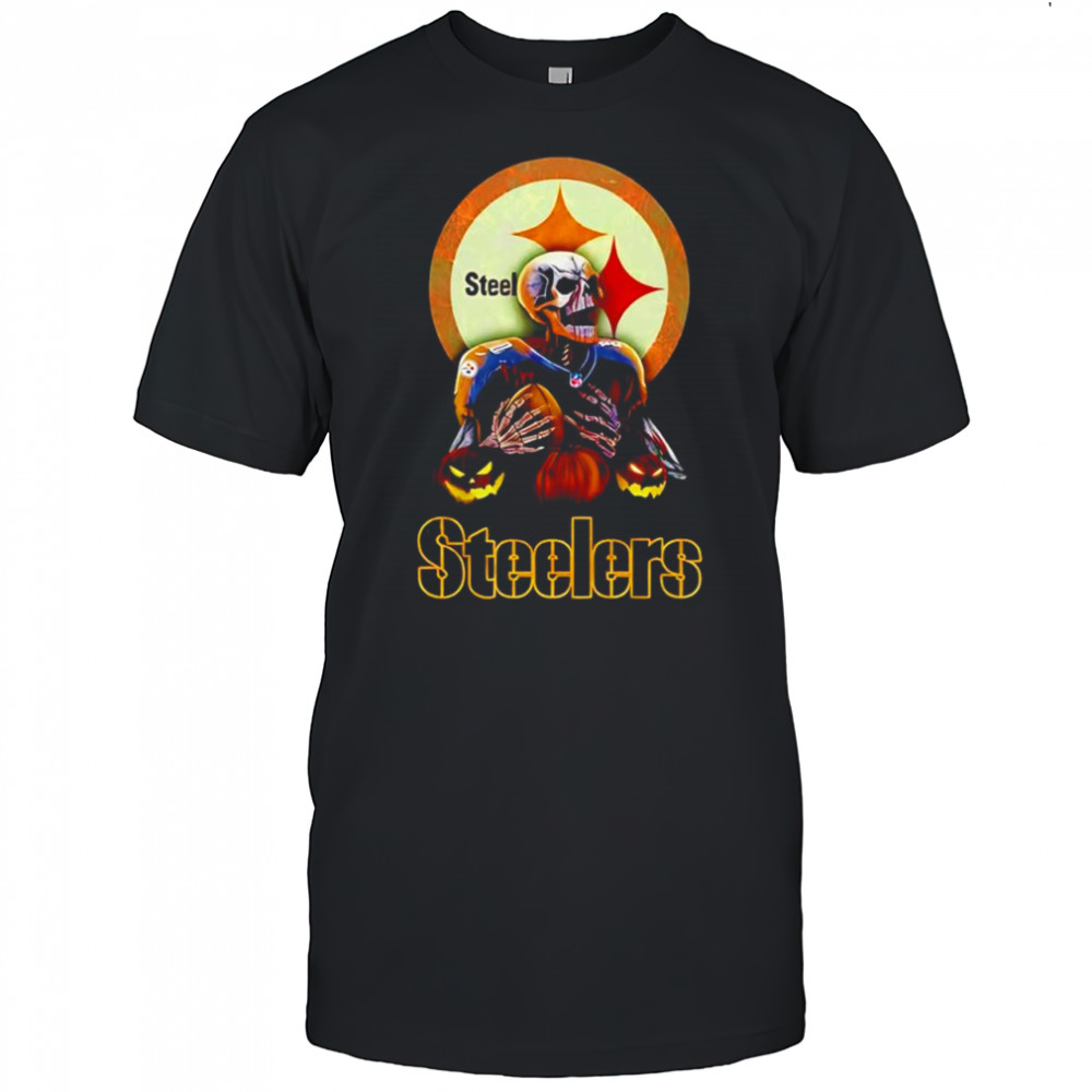 Pittsburgh Steelers Halloween skeleton dark moon shirt