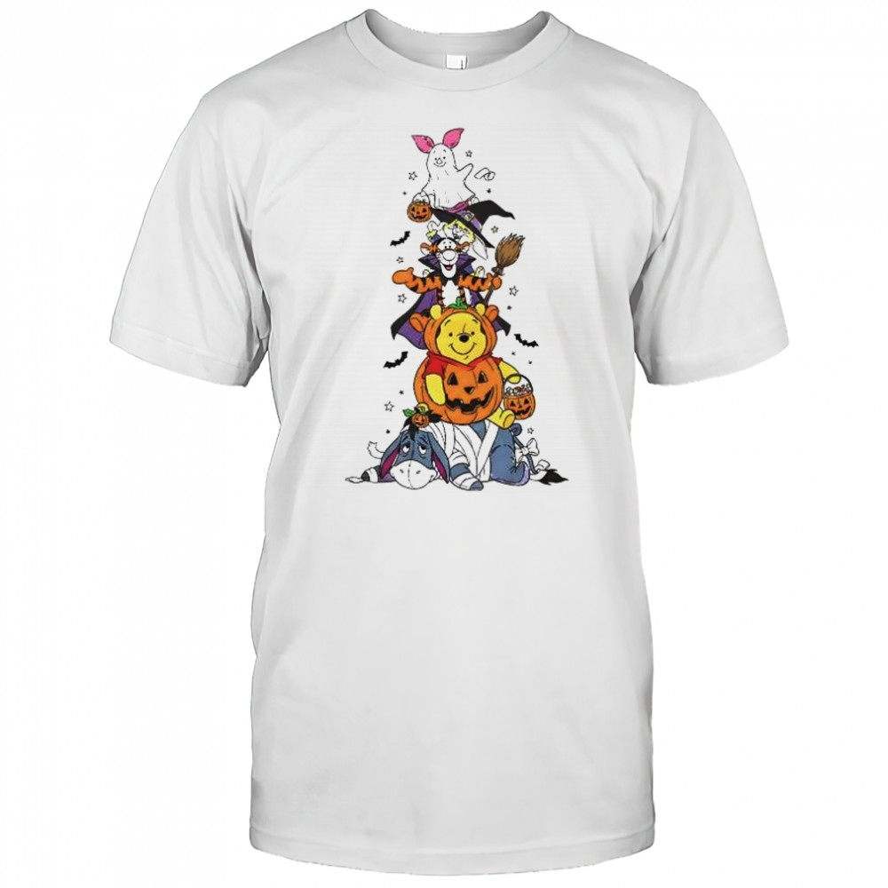Pooh and friends piled up high pumpkin Halloween funny shirt
