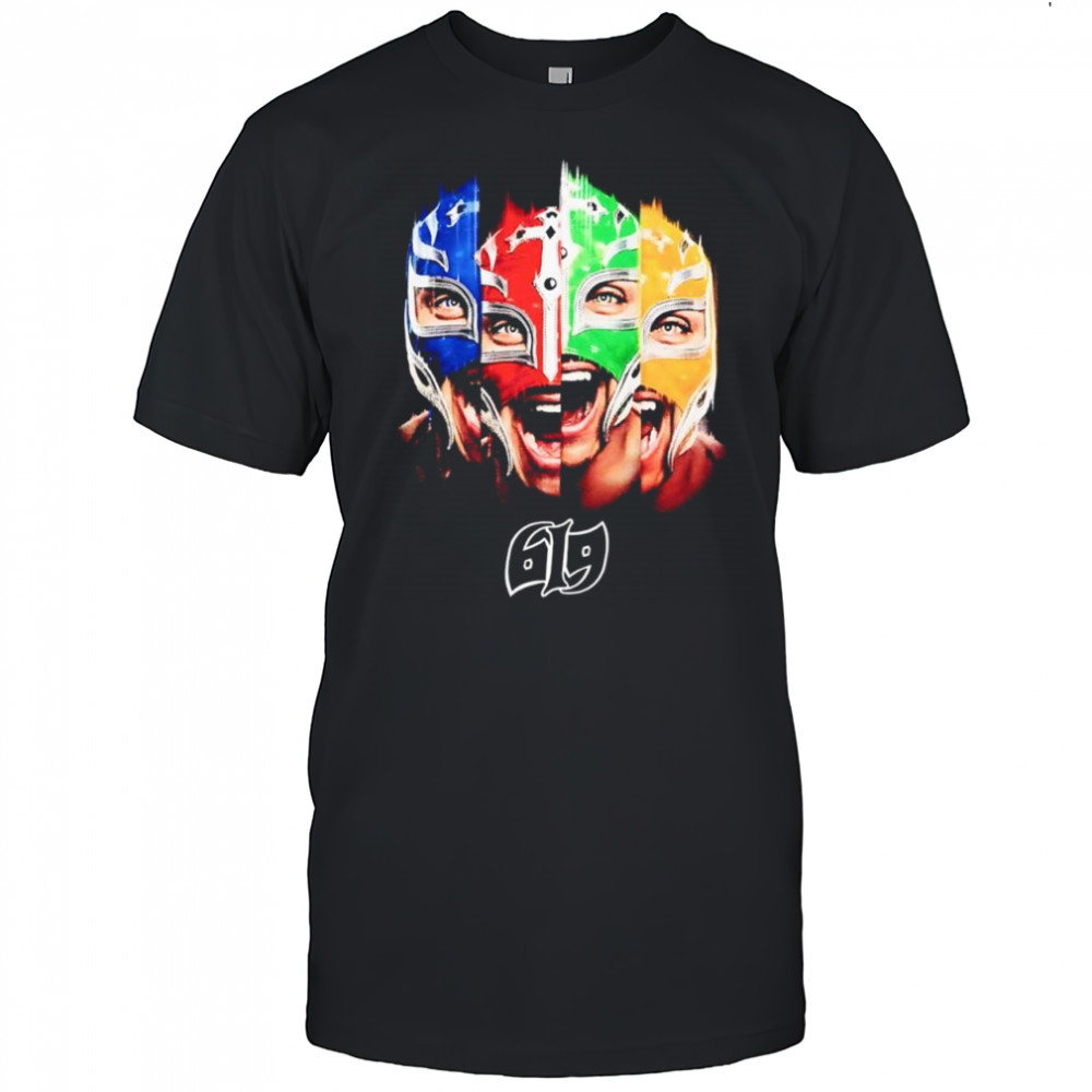 Rey Mysterio WWE big face collage vintage shirt