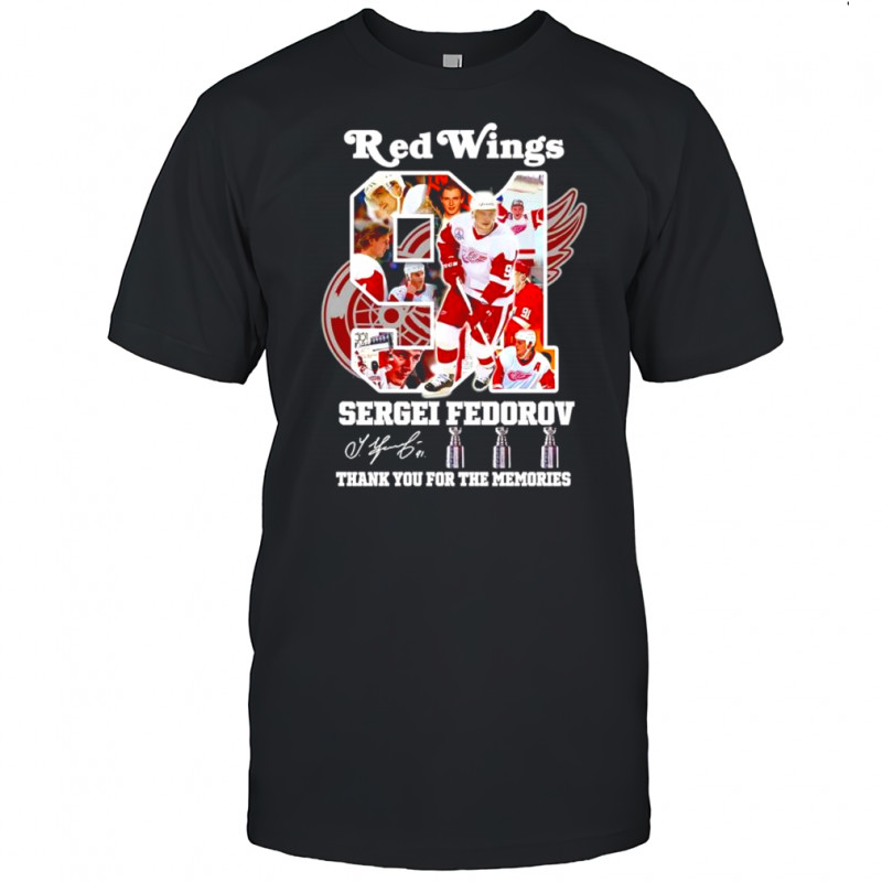 Sergei Fedorov Red Wings thank you for the memories signature shirt