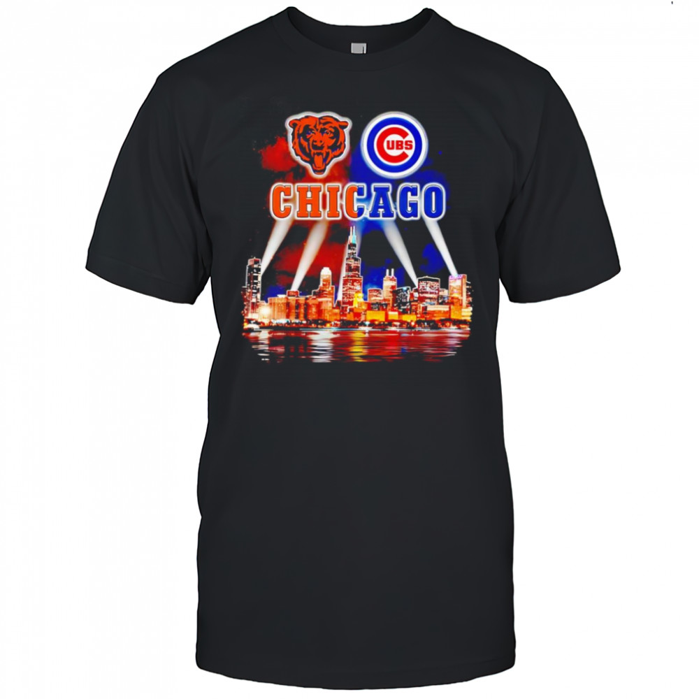 Skyline city Chicago Bears and Cubs shirt