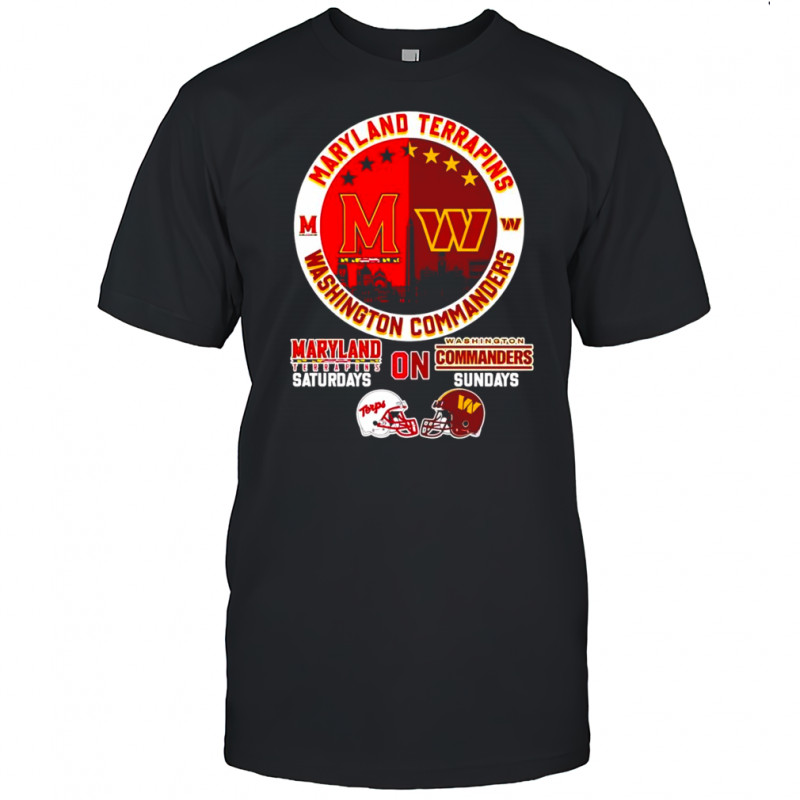 Skyline Maryland Terrapins on Saturdays Washington Commanders on Sundays shirt