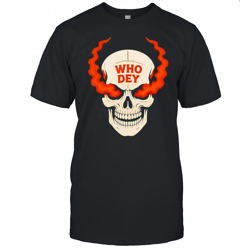 Smoking Skull Who Dey Cincinnati Bengals shirt