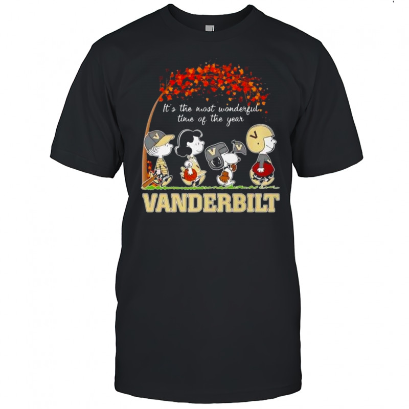 Snoopy And Friends Vanderbilt Sports Team It’s The Most Wonderful Time Of The Year Autumn T-Shirt
