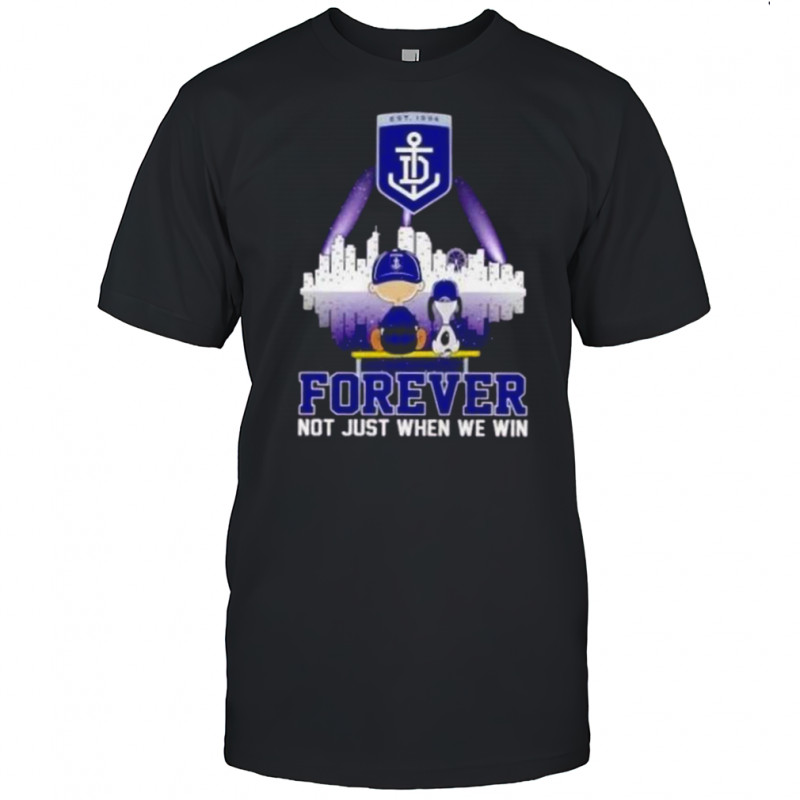 Snoopy X Charlie Brown Fremantle Dockers Forever Not Just When We Win Skyline T-Shirt