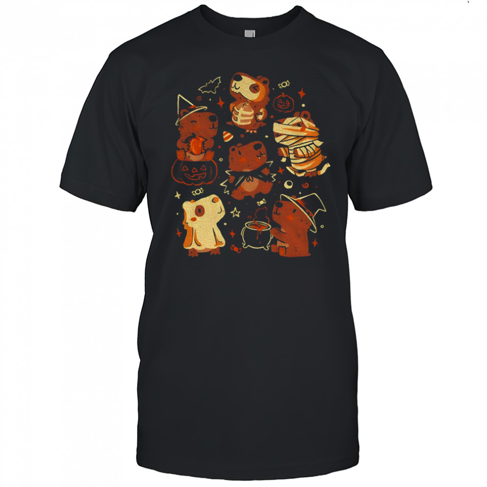 Spooky Capybara pumpkin ghost Happy Halloween shirt