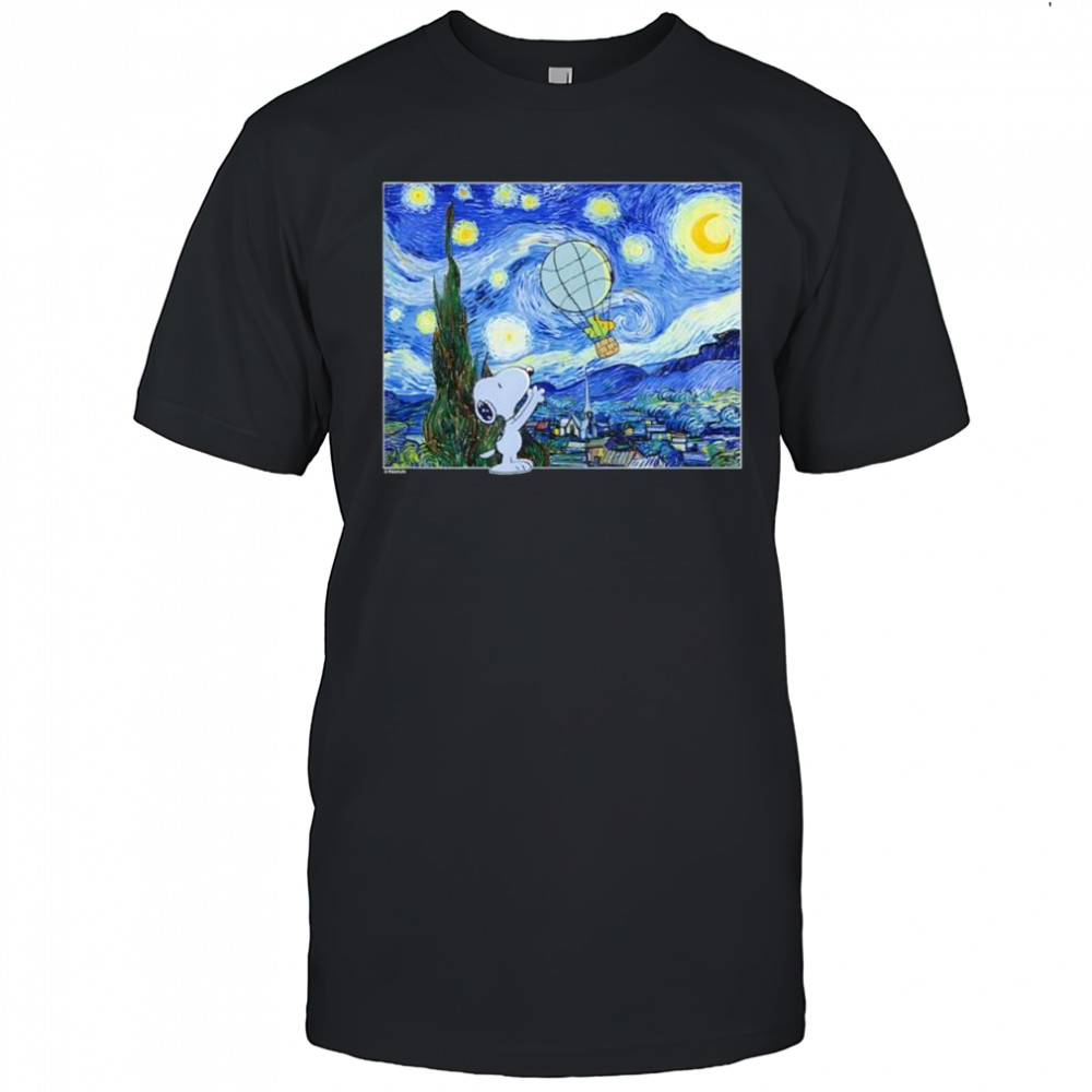 Starry Night Snoopy & Woodstock Balloon shirt