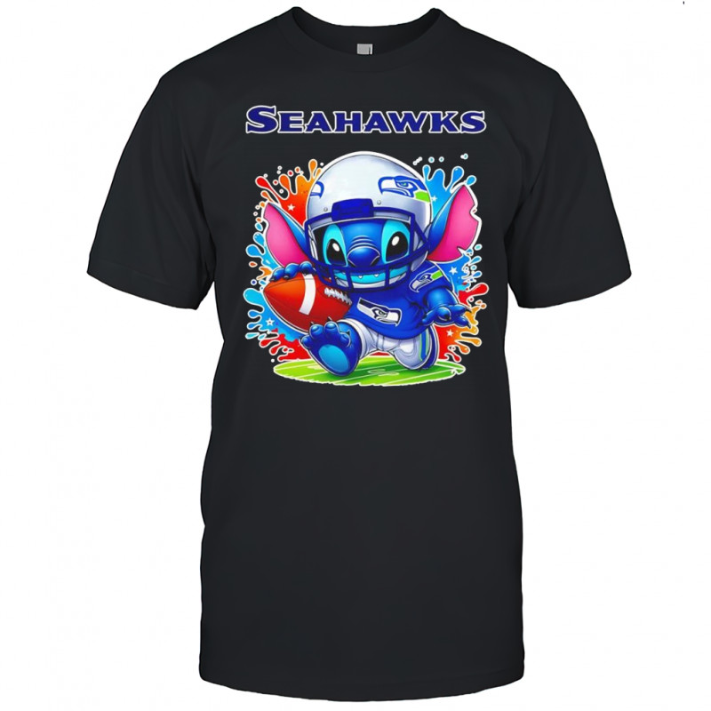 Stitch X Seattle Seahawks football colorful graphic shirt