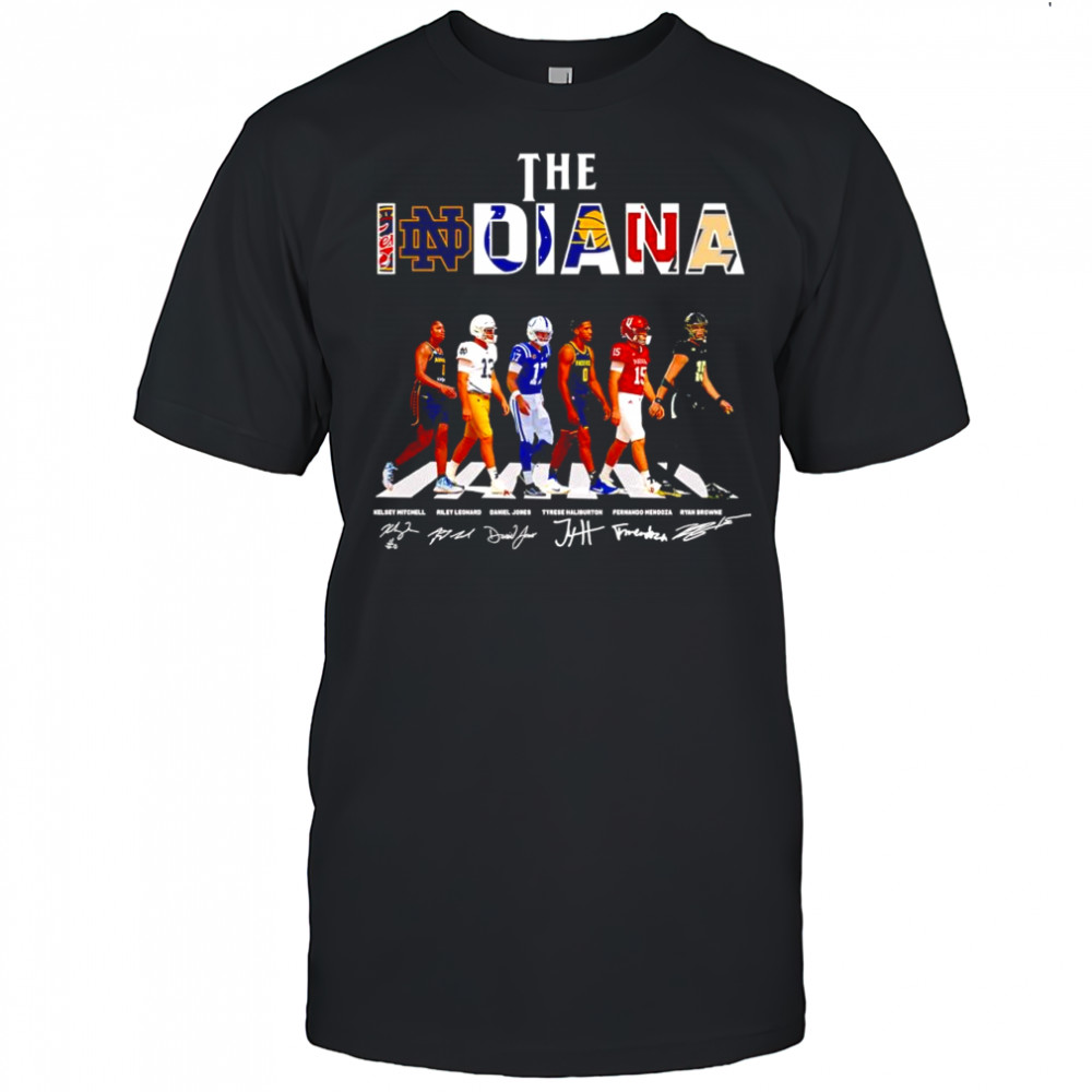 The Indiana prominent athletes team logo sports Abbey road signatures shirt