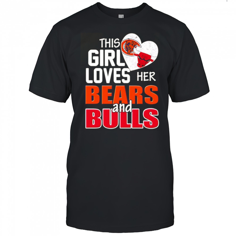 This girl loves her Bears and Bulls shirt
