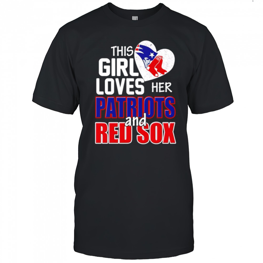 This girl loves her Patriot and Red Sox shirt