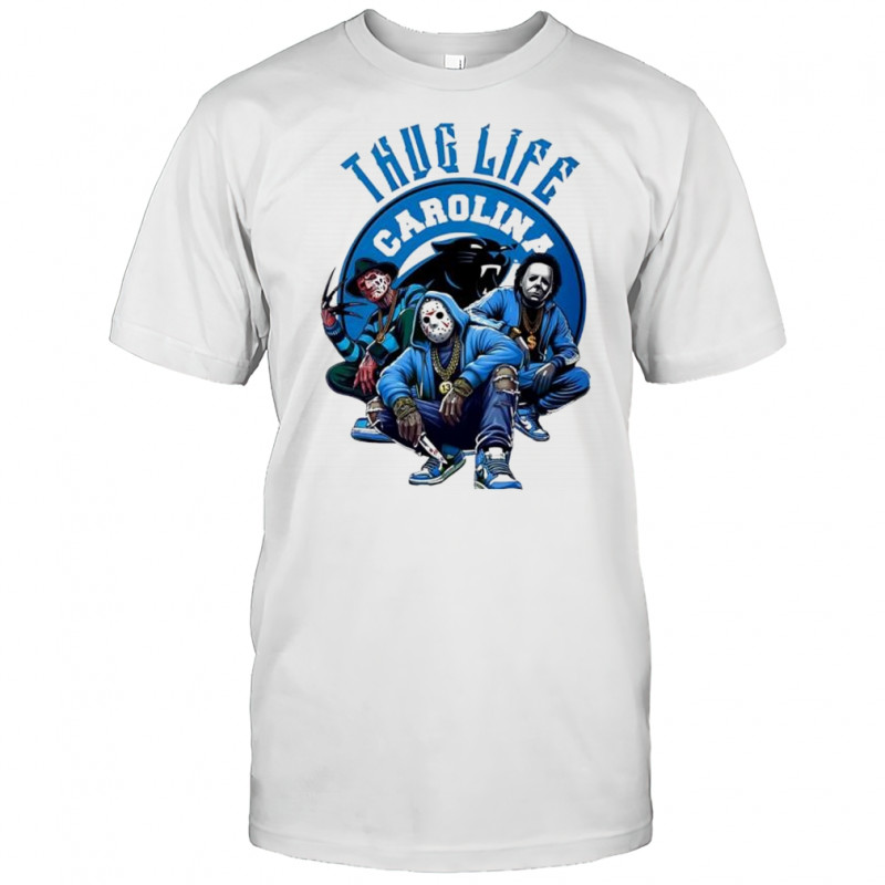 Thug Life Carolina Freddy Jason Michael Myers Halloween Panthers shirt