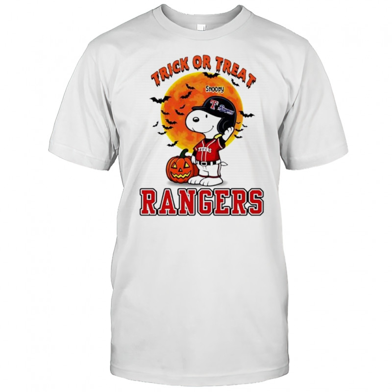 Trick or Treat Texas Rangers Snoopy Halloween shirt