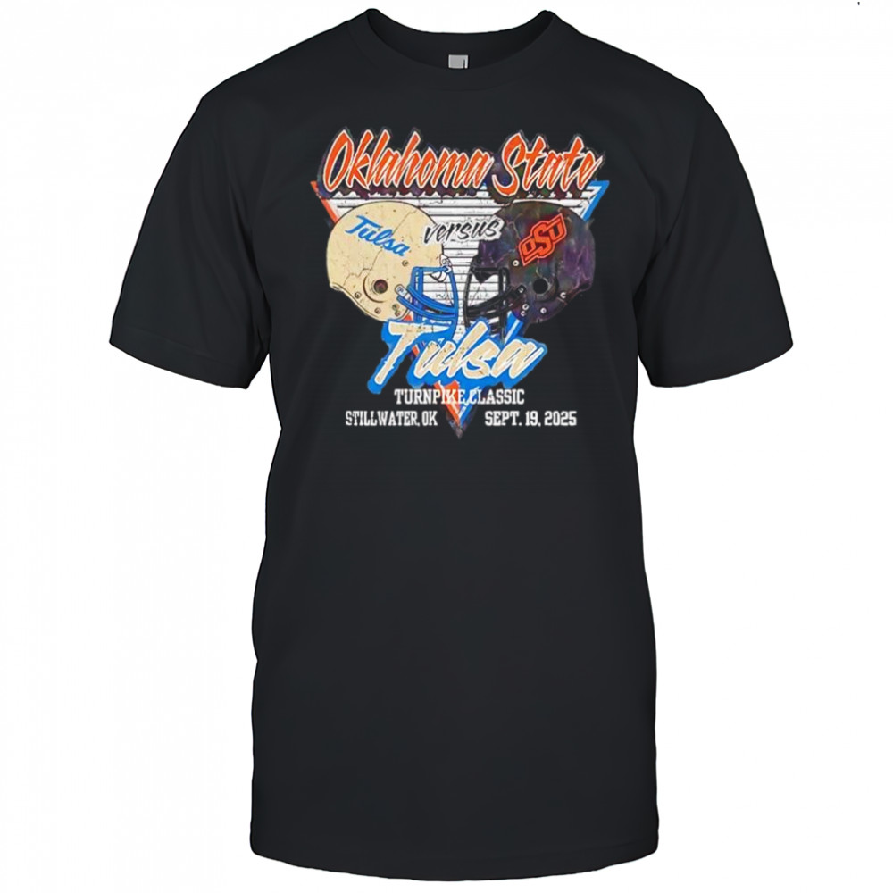 Tulsa Hurricanes vs Oklahoma State Cowboys football 2025 vintage shirt