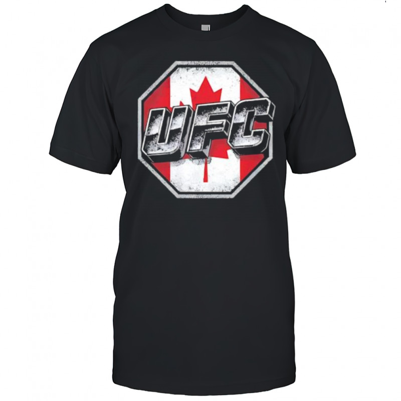 UFC octagon logo Canada flag background shirt