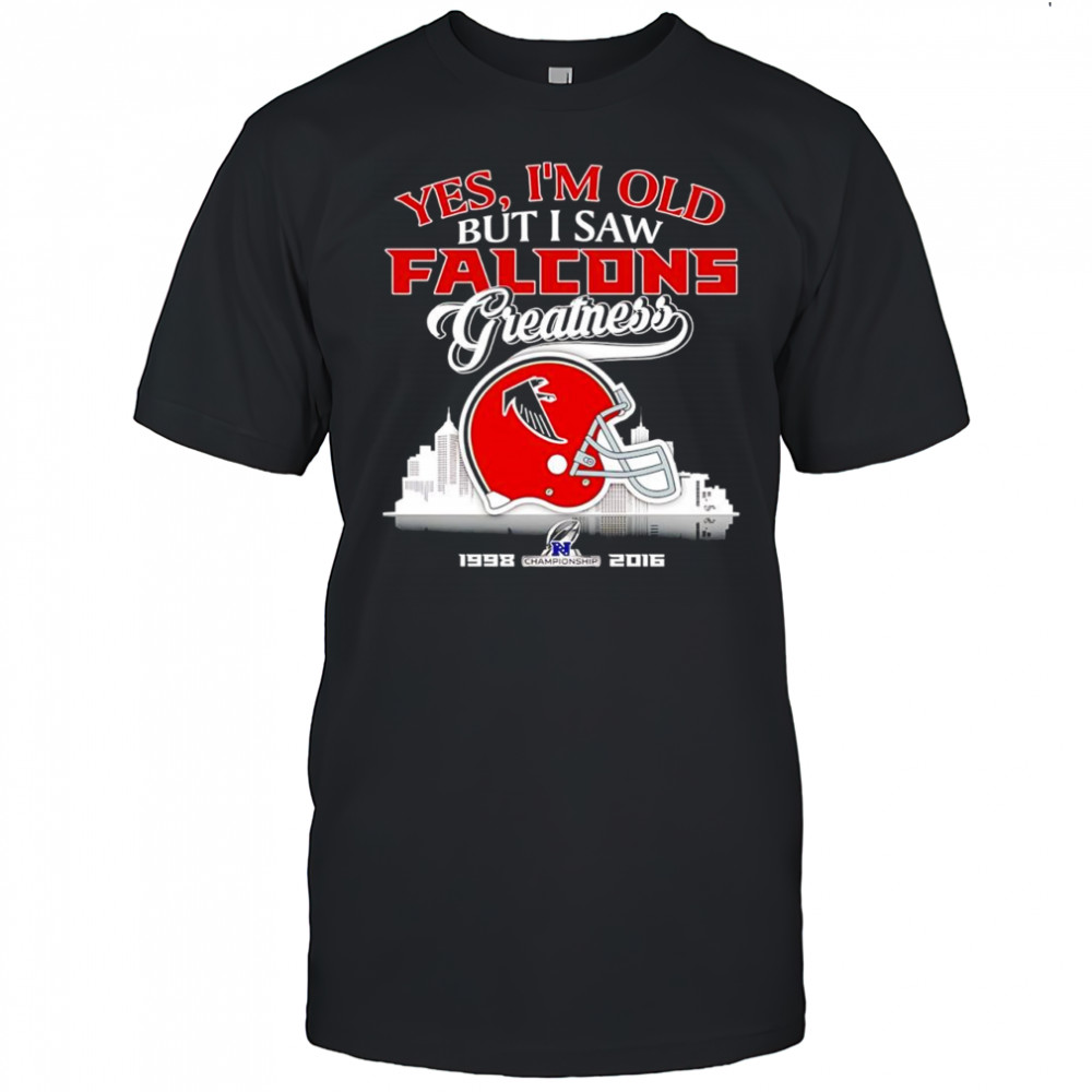 Yes I’m old but I saw Atlanta Falcons greatness Championship skyline helmet shirt